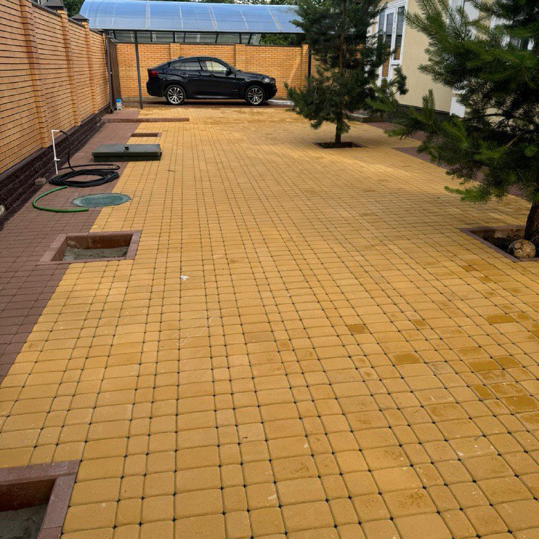 Тротуарная плитка Новая классика 1нКЛ5ф Желтая 50мм