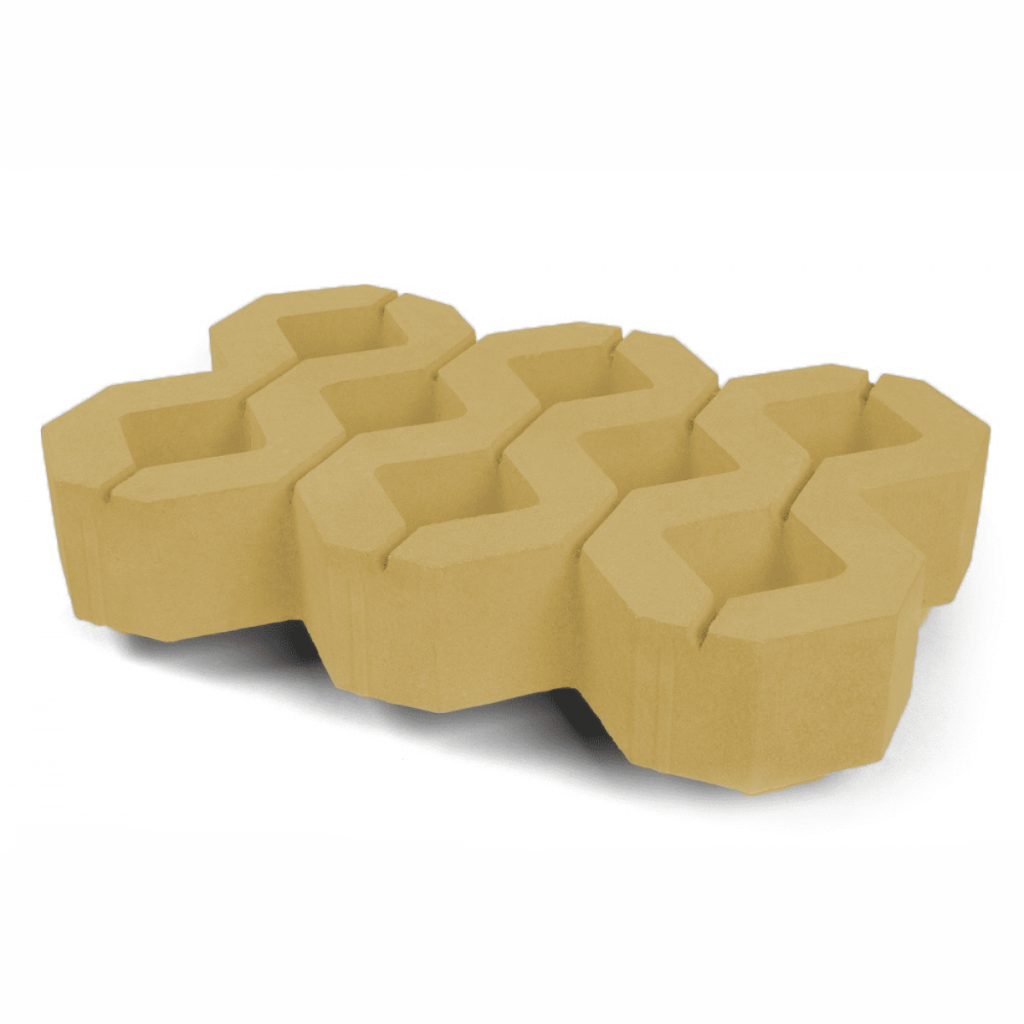 Тротуарная плитка Нобетек Газонная решетка 1РД10 желтая 100мм